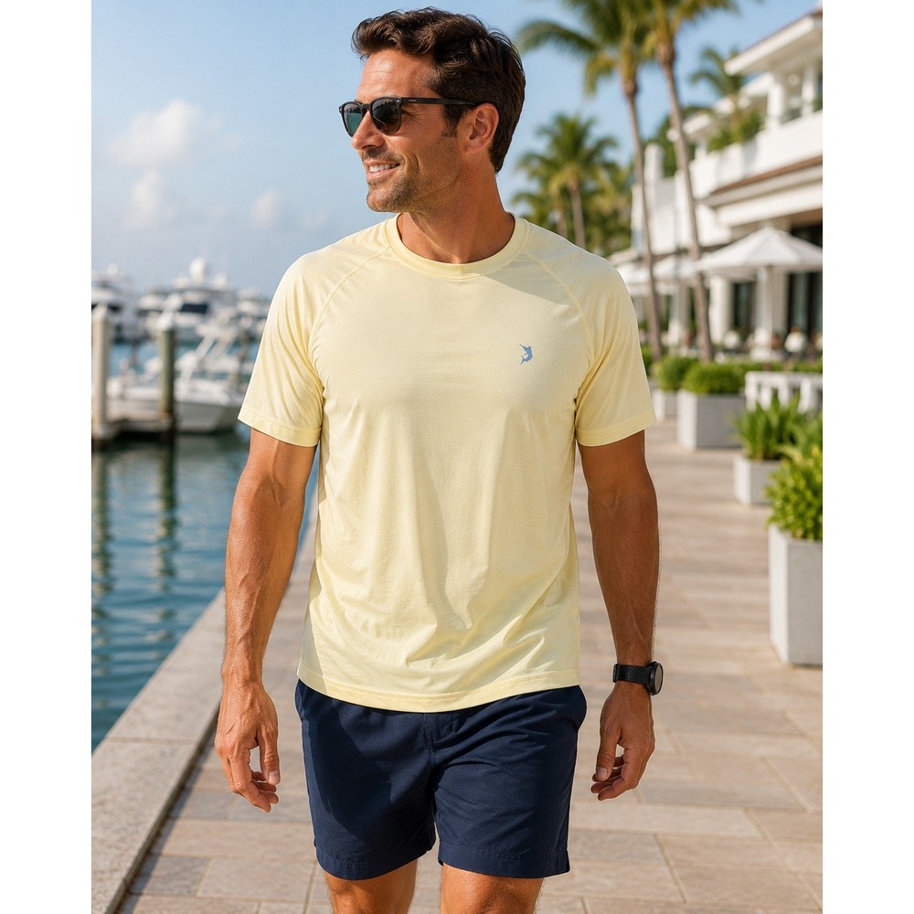 Reel Legends Freeline Mens Performance Shirt M Yellow Fishing Outdoor Breathable